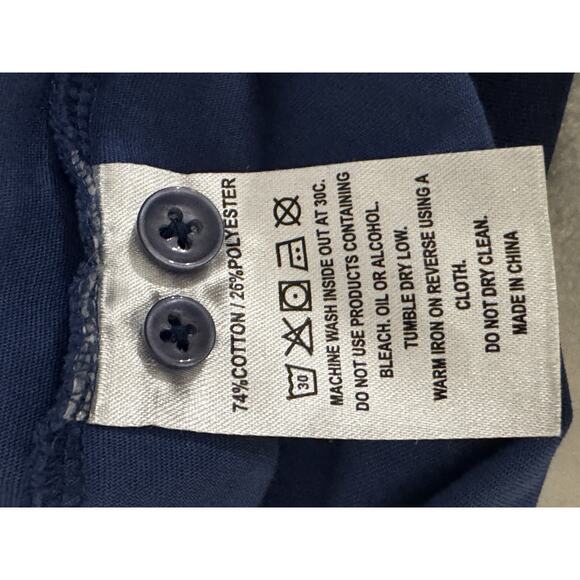 Veboon Polo Shirt Sz S Blue Long Sleeves Stretch Casual Gorpcore Comfort - Picture 12 of 12